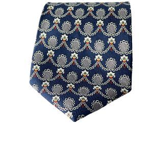 4/$25 Sidae Men’s‎ Neck Tie Navy Blue Polyester Geometric Baroque Ornament Print